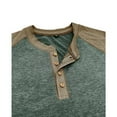 thumbnail image 7 of ohmzyzo Mens Henley Raglan Short Sleeve T-Shirt Casual Slim Fit Jersey Baseball T Shirts Workout Gym Golf Henley Tee Tops Army Green XXL, 7 of 7