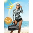 thumbnail image 5 of Charmo Women's Long Sleeve Rash Guard Tie Dye UV Protection Swim Shirt UPF 50, 5 of 6