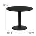 thumbnail image 4 of BizChair 36'' Round Black Laminate Table Set with X-Base and 4 Black Trapezoidal Back Banquet Chairs, 4 of 4