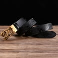 thumbnail image 5 of Engraved Vintage Dragon Head Automatic Buckle Alloy Men’S Genuine Leather Dress Belt Fashion Male Waistband New Automatic Buckle Strap Width:1.14in, 5 of 6