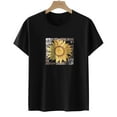 thumbnail image 5 of USSUMA Summer Tops for Women Trendy Cute Juniors Graphic Blouse Tunic Loose Fit Sunflower Print Womens Tops Casual Crewneck Short Sleeve Shirts for Women Dressy Casual, 5 of 7