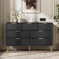 thumbnail image 3 of LYNSOM Fluted Dresser for Bedroom, Black 7 Drawer Dresser with Gold Handles and Wide Drawers, Wood Chest of Drawers for Bedroom, Hallway, 3 of 15