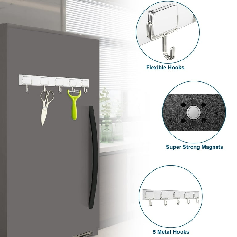 4Pcs 8 Pcs Magnetic Hooks,Heavy Duty 30LBS Neodymium Magnet Hook with Rust Proof for Indoor Outdoor Hanging,Refrige,Grill,Kitchen,Key Holder Silver 4Pcs 8 Pcs Magnetic Hooks,Heavy Duty 30LBS Neodymium Magnet Hook with Rust Proof for Indoor Outdoor Hanging,Refrige,Grill,Kitchen,Key Holder Silver