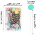 thumbnail image 2 of 2.16 Inch Sewing Pins Flat Head Straight Pins Flower Head Sewing Pins Straight Quilting Pins for Sewing DIY Projects Dressmaker Jewelry Decoration (100pcs), 2 of 7