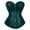 Dark Green, variant on Women Leather Front Zipper Corset Sweetheart Bustier Waist Cincher Gothic Shapewear Top