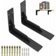 thumbnail image 1 of Juego de 2 soportes para estantes de 290 mm, soporte resistente, soportes para estantes montados en la pared, soportes resistentes con tornillos, soporte de carga negro de 150 kg/330 lb, 1 of 5
