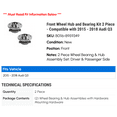 thumbnail image 2 of Front Wheel Hub and Bearing Kit 2 Piece - Compatible with 2015 - 2018 Audi Q3 2016 2017, 2 of 2