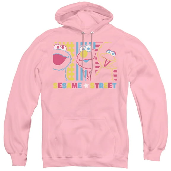 Sesame Street See Em Why Adult Pullover Hoodie Sweatshirt Pink