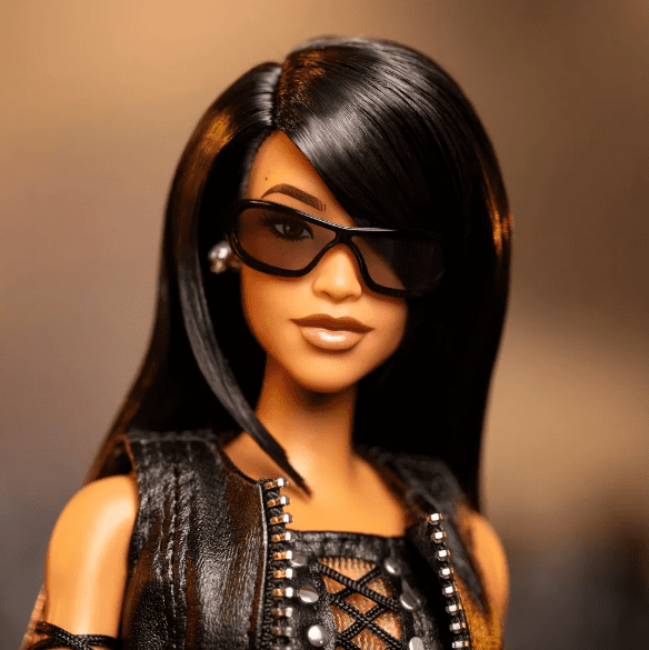 Barbie Signature Aaliyah 11.5" Collectible Doll in Black Faux Leather Outfit!
