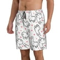 thumbnail image 2 of Goofa Alpacas and Hearts Printed Mens Swim Trunks Summer Quick Dry Short Beach Swimwear Bathing Suits-, 2 of 9