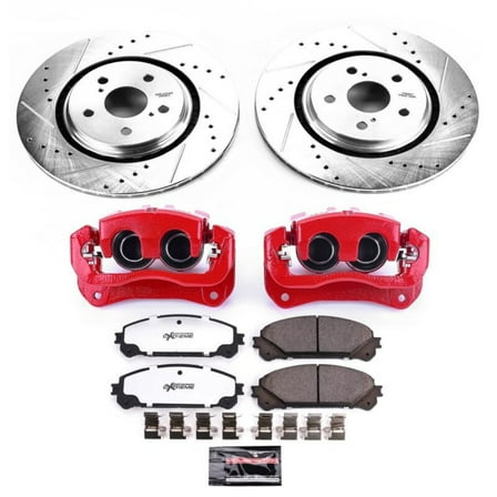 PowerStop Front Z36 Truck & Tow Brake Pad and Rotor Kit with Red Powder Coated Calipers Fits: LEXUS Select Models KC7688-36
