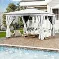 thumbnail image 2 of Mellcom 10'x13' Outdoor Patio Gazebo with Mosquito Netting,Double Roofs Metal Frame Canopy Gazebo with Privacy Curtains for Backyard,Deck,Garden,White, 2 of 7