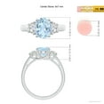 thumbnail image 4 of ANGARA Natural Three Stone 1.5 ct Aquamarine and Half Moon Diamond Ring in 925 Sterling Silver for Women (Size-9x7mm) | March Birthstone, Anniversary, Jewelry Gift for Women | Natural Aquamarine Ring, 4 of 9