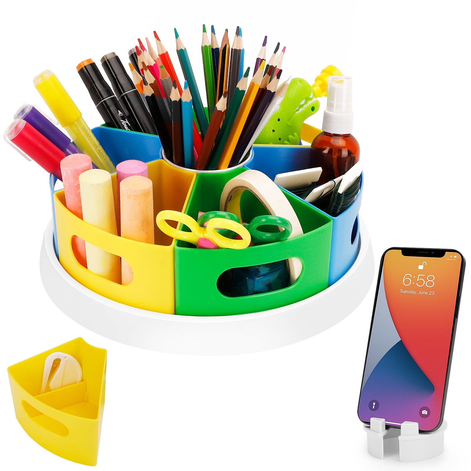 TLC Depot 10" Rotating Art Supply Desk Organizer,Pencil Holder