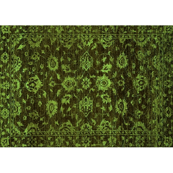 Ahgly Company Indoor Rectangle Oriental Green Traditional Area Rugs, 5' x 8'