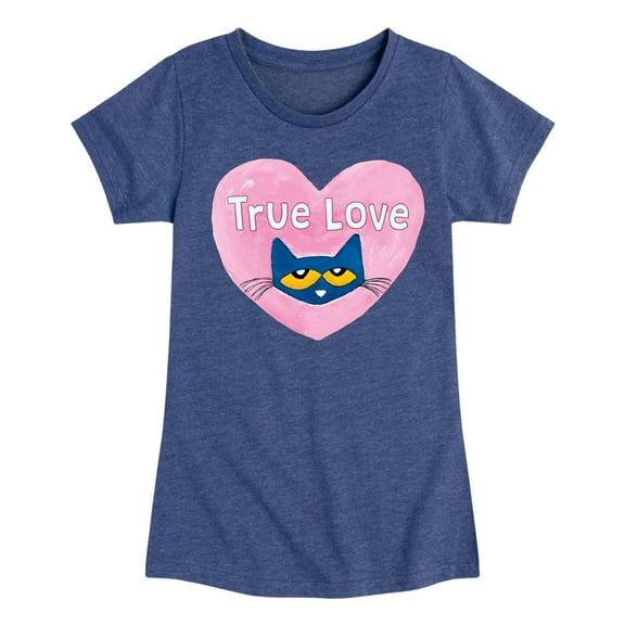 Pete The Cat - True Love - Toddler And Youth Girls Short Sleeve Graphic T-Shirt