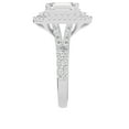 thumbnail image 3 of Unique Moments 3 ct Lab Grown Split Shank Emerald Diamond Halo Engagement Ring 10K White Gold, 3 of 6