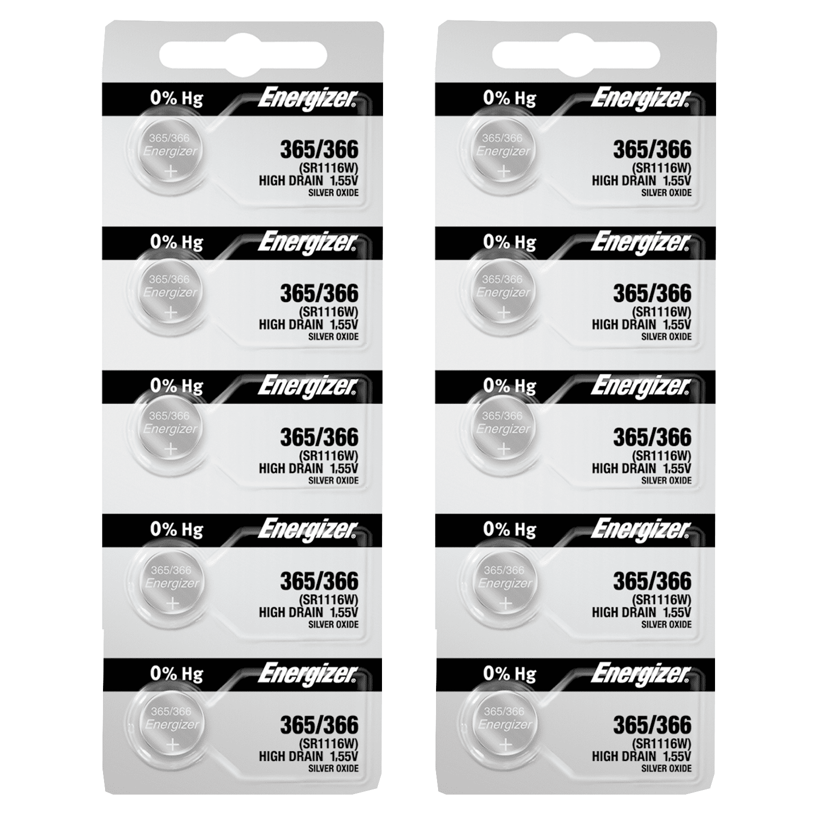 Energizer 365 SR1116W Silver Oxide Watch Battery (10 Pack)