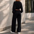 thumbnail image 5 of Kctiaxy Sweat Suits for Womens 2 Piece Travel Outfits Crew Neck Long Sleeve Pullover Crop Tops and Drawstring Straight Leg Palazzo Pants, 5 of 7