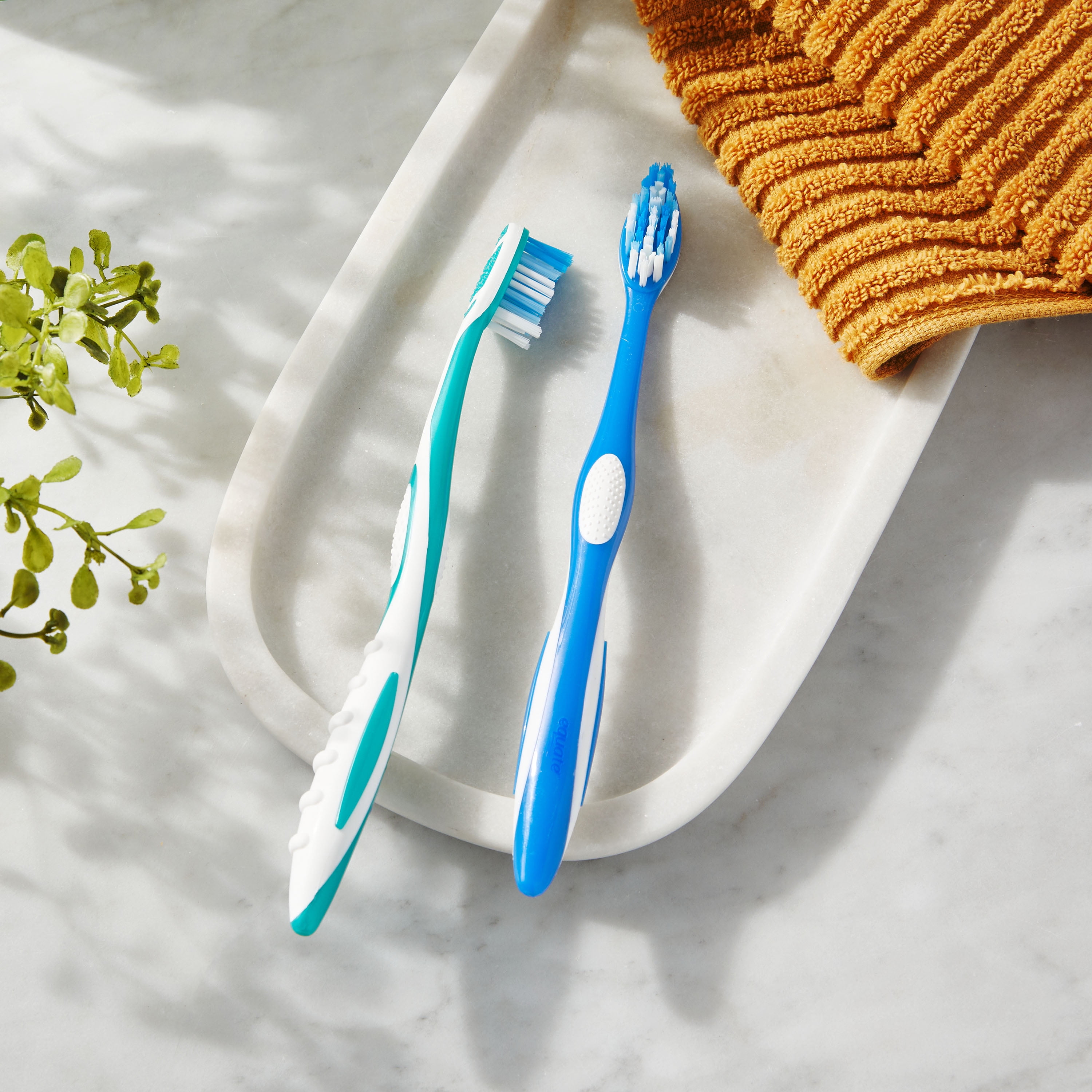 Equate Rotation Manual Toothbrush with Tongue and Cheek Cleaner, Medium