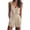 Khaki, variant on Womens Spaghetti Strap V Neck Romper Casual Summer Jumpsuit With Pockets Loose Fitted Breathable For Beach Vacation And Daily Wear