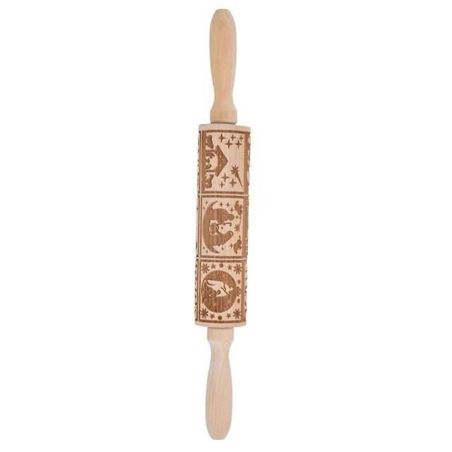 Rouleau à pâtisserie gaufré 35 cm, 9 motifs imprimés en 3D, rouleau à pâtisserie DIY pour la pâtisserie en cuisine