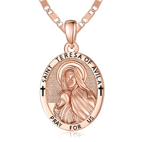 TANGPOET St Teresa of Avila Medal Pendant Necklace Protection Necklace