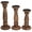 Natural Burnt, variant on Set of 3 White Wash Farmhouse Wood Pillar Candle Holders - Handcrafted Rustic Tall Candle Holders for Home Decor, Centerpieces, Weddings, and Events - Heights: 14", 12", 10"