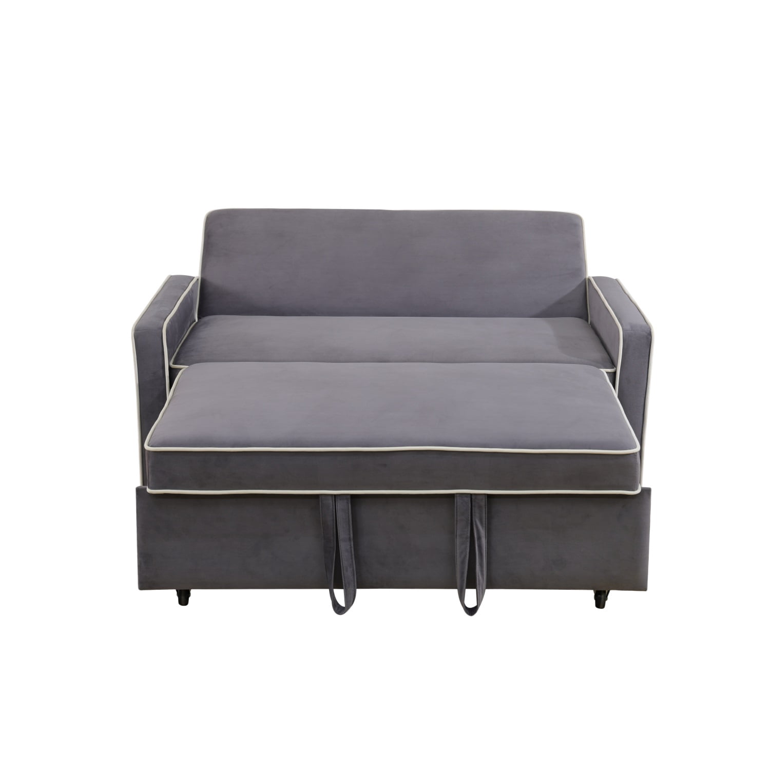 Hommoo Sofa,Modern Flannel 1-Piece Living Room Sofabed,Home Furniture Sofabed with Armrest,Light Gray