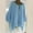 Blue, variant on Women Soft Skin-Friendly Plain Modal Casual Cropped Blouse, Standard Simple Crew Neck Plain Short Sleeve Cropped Waist Side Gathered Hem Slim Fitted Daily Going Out Top 2 Pack Black L