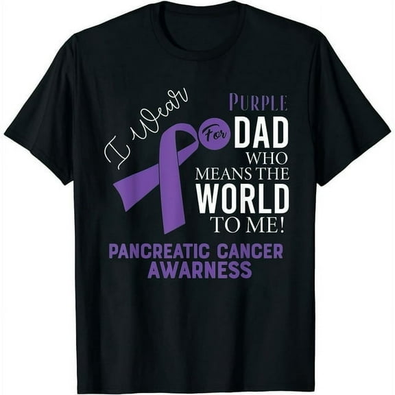 Womens Pancreatic Cancer Fight Cancer Ribbon T-Shirt Black