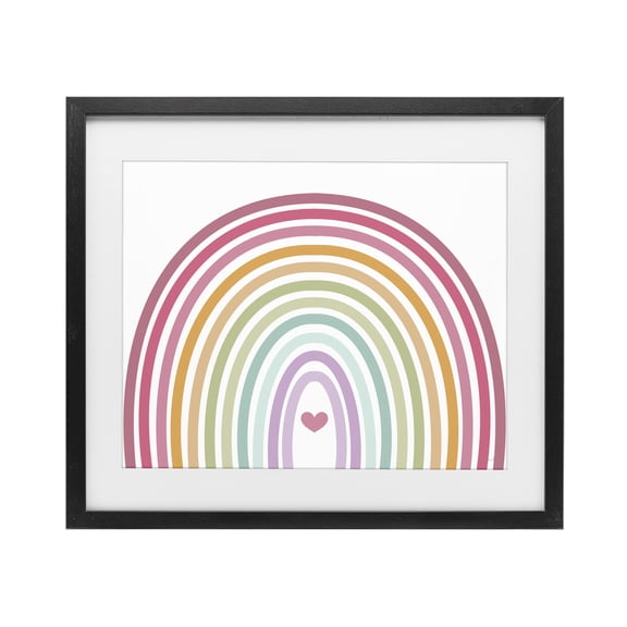 Stupell Industries Rainbow Love & Heart Black Framed Print Under Glass, design by Susan Ball