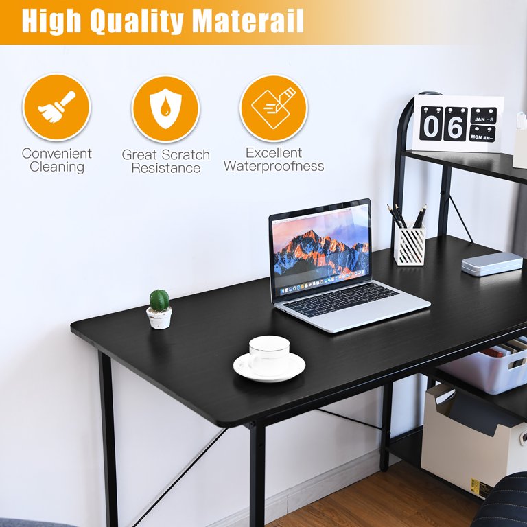 Costway Computer Desk PC Laptop Writing Table Workstation Student Study  Furniture Black