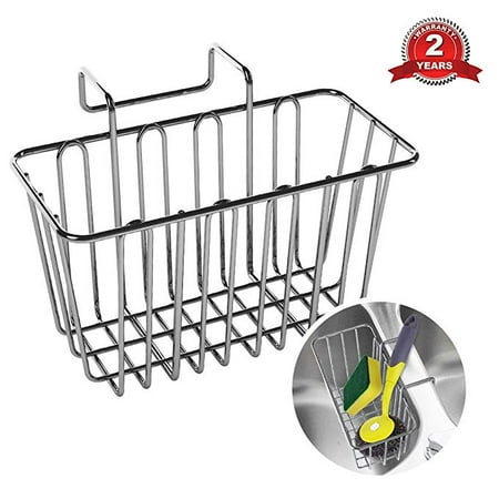 Kohler Sink Sponge Sponge Holder, WeGuard 304 Stainless Steel Multifunctional Sponge Holder for Kitchen Sink Cabby Hanging Basket - Silver ()