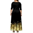 thumbnail image 4 of LilyLLL Plus Size Womens 3/4 Sleeve Kaftan Long Dress Cut Out Printed Sundress, 4 of 4