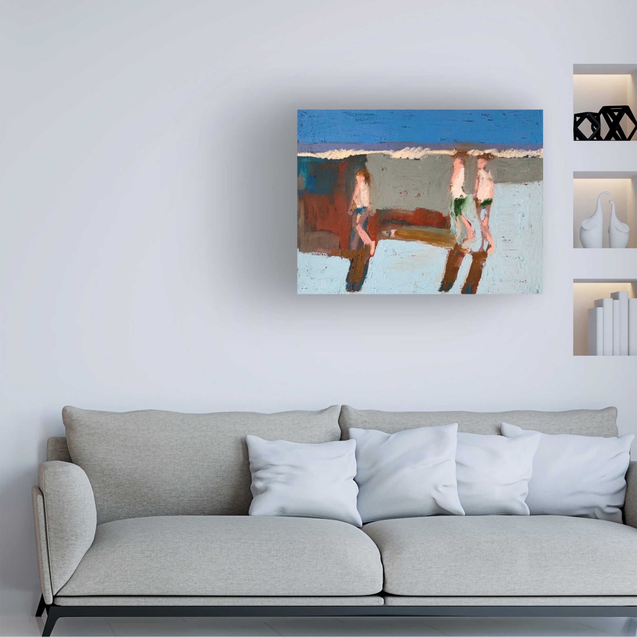 Canvas Wall Art - Erin McGee Ferrell 'Beach Walkers I' Wall Art for Living Room, Bedroom, or Office Décor by Trademark Fine Art - 24 x 18 Inches