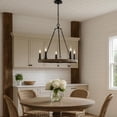 thumbnail image 7 of Stomy 23 Inch Chandelier, Brown Wood Wheel Design, Black Metal Chain, 7 of 7