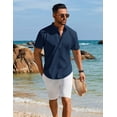 thumbnail image 3 of COOFANDY Men's T Shirt Short Sleeve Henley Shirt Beach Casual Summer Shirt, 3 of 6