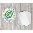 thumbnail image 4 of Letter Z Flowers Pink Teal Green Initial Compact Mirror CJ2011-ZSCM, 4 of 4