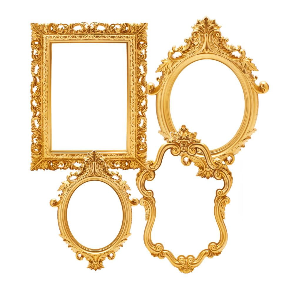 Plastic Royal Baroque Frames, Gold, Assorted Sizes, 4Piece