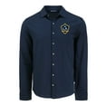 thumbnail image 2 of Men's Cutter & Buck Navy LA Galaxy Knitted Advantage Tri-Blend Eco Soft Pique Long Sleeve Button-Up Shirt, 2 of 3