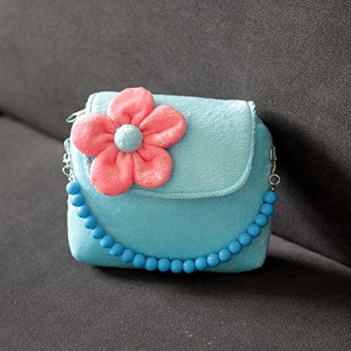 Zecatl Cute Girls Fashionable Shoulder Bag Princess Handbags Kawaii Floral Coin Purse For Little Girls Toddlers And Preschoolers Blue