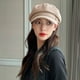 thumbnail image 4 of Sombrero de mujer con circunferencia de 56-58 cm, gorro octogonal, gorro retro, boina informal con lengua de pato y visera, gorro protector solar, 4 of 5