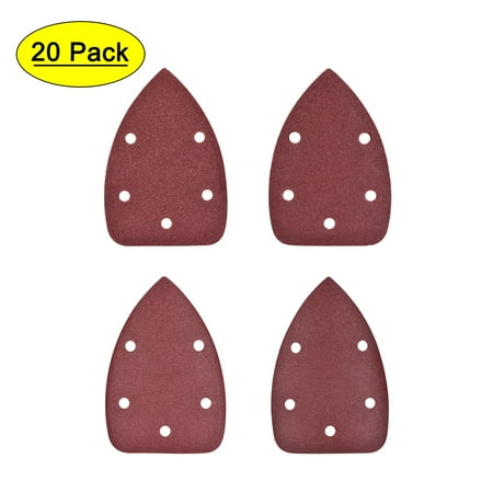 

20pcs Triangle Detail Sander Sandpaper Sanding Paper Sander Pads Sheet Assorted 5 Hole 120/150/180/240 Grits