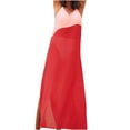 thumbnail image 2 of HKEJIAOI Robes de Plage pour Femmes Cadeau d'Anniversaire Dames Patchwork à Bretelles Dos Nu Sans Manches à Col en V Longue Robe Robe de Plage Rouge Soldes Liquidation, 2 of 9