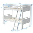 thumbnail image 4 of Giantex Twin-Over-Twin Wood Bunk Bed, 2-in-1 Convertible Space-Saving Bed w/Inclined Ladder & Safety Guardrails for Kids Teens Adults, White, 4 of 10
