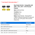 thumbnail image 2 of Rear Brake Pad Set - Compatible with 2006 - 2012, 2014 - 2016 Porsche Cayman 2007 2008 2009 2010 2011 2015, 2 of 2