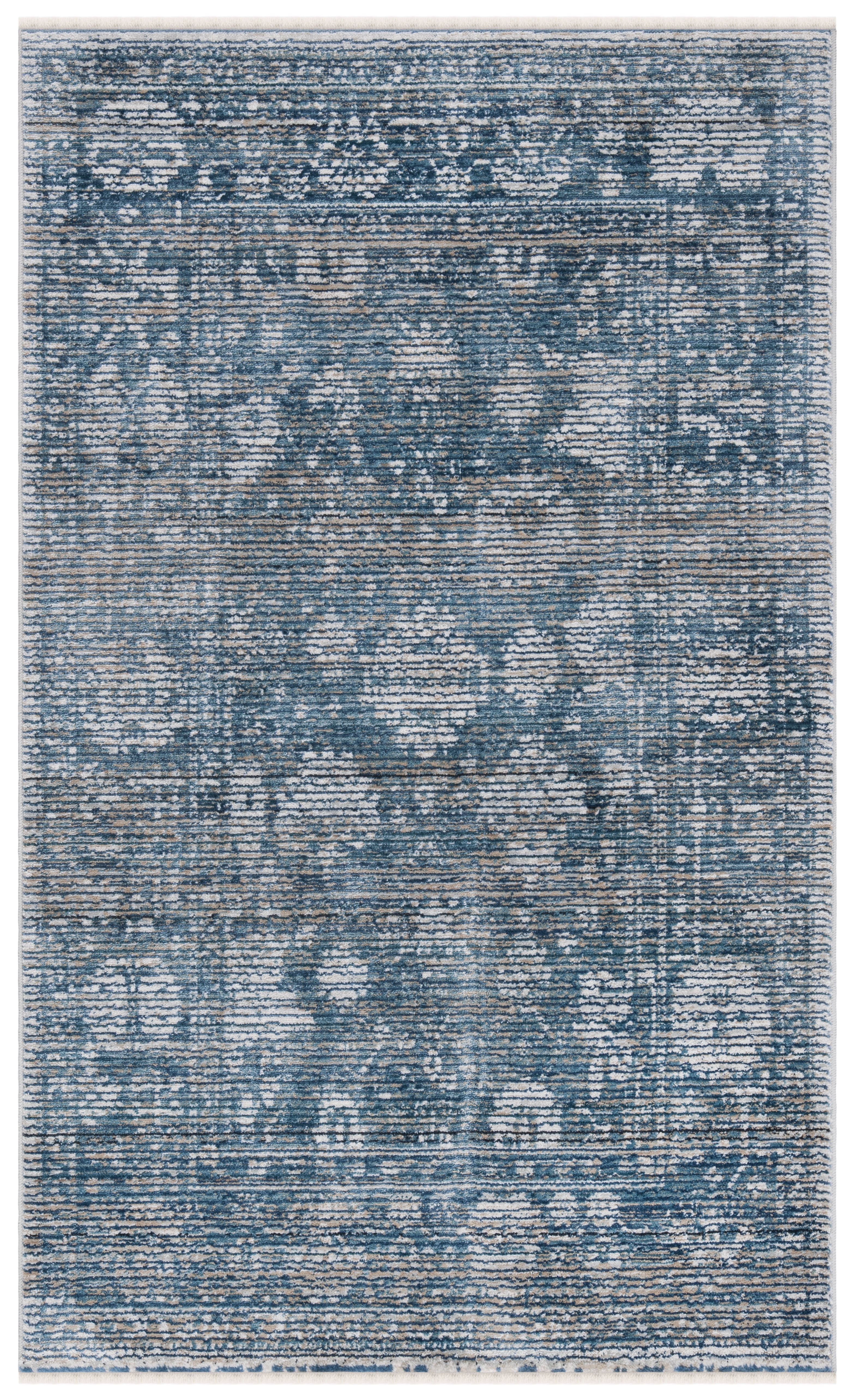 SAFAVIEH Victoria Bristol Distressed Floral Area Rug, Blue/Ivory, 3' x 5'