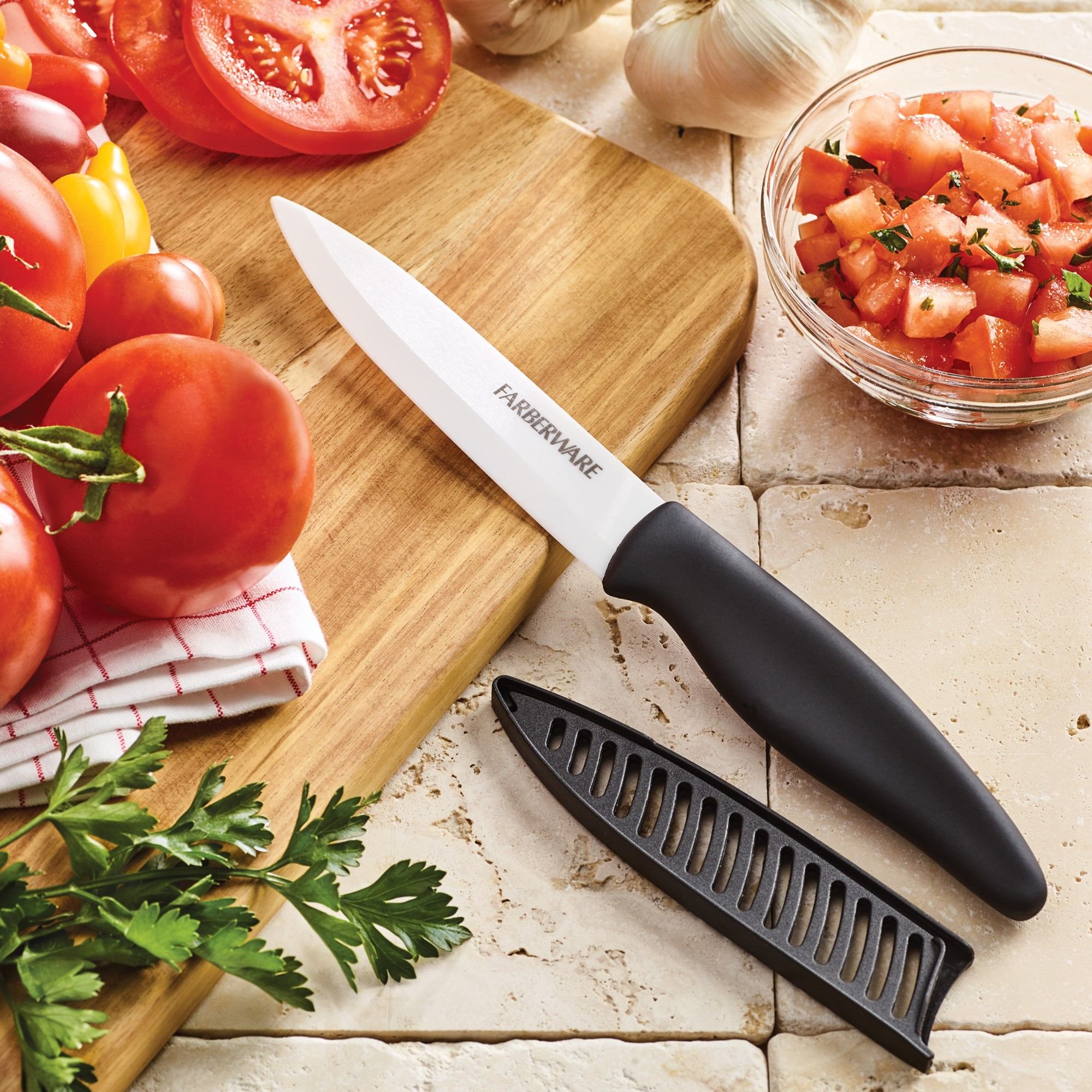 Farberware Professional 5 Inch Ceramic Utility Knife With Blade Cover In Black Walmart Com Walmart Com
