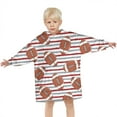 thumbnail image 3 of Football and Stripes Sports Blanket Hoodies for Kids 6-13YR Oversize Wearable Blanket Hoodies for Boys Girls Teens, 3 of 7